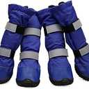Outdoor Dog Boots Winter Dog Shoes Nonslip for Snow Rain (Blue,L, 4pcs）
