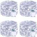 4 Pack Fairy Lights Battery Operated with Timer, Each 20FT 60LED Christmas String Lights Outdoor Indoor, Cuttable Battery Twinkle Lights for Bedroom Home Wedding DIY Christmas Decorations (Cool White)