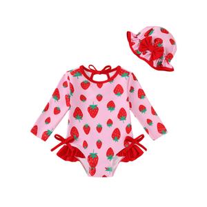 Baby Girl Swimsuit 6 9 12 Months Infant Bathing Suit Girl Long Sleeve Red Ruffle Baby Girls' Swimwear Summer Baby Swim Suit for Girls