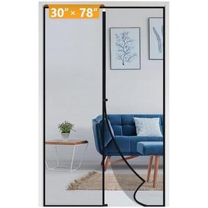 Yotache Magnetic Screen Door Fits Door Size 30 x 78, Screen Size 32" x 79" Strengthened Fiberglass Net Curtain Black