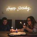 Happy Birthday Neon Sign - 3 Color Temperature Modes Happy Birthday Sign 17" - USB Happy Birthday Light Up Sign with Dimmable Switch - Happy Birthday LED Sign for Backdrop, Party, Celebration, Decoration