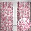 Maison d' Hermine 100% Cotton Curtain - 50"x84" Red (White Background) Decorative Curtain - Aesthetic Curtains for Farmhouse, Kitchen & Bedroom - for Spring & Summer - The Miller Collection