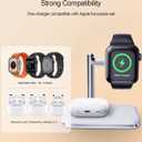 2 in 1 Charger Stand for Apple Watch and AirPods, Foldable Watch Charging Dock Compatible with Apple Watch Series Ultra/10/9/8/7/6/Se/5/4/3 & Airpods Pro/4/3/2/1