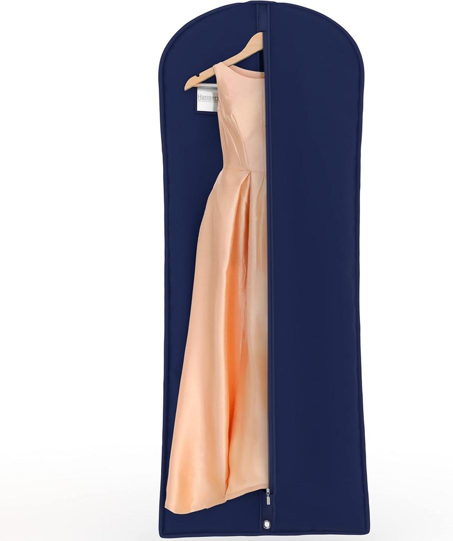 HANGERWORLD 60" Dress Bag, Breathable Garment Bags for Storage Hanging Clothes Suit Cover (1, Blue) HANGERWORLD 60" Dress Bag, Breathable Garment Bags for Storage Hanging Clothes Suit Cover (1, Blue)
