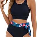 Jolefille Tummy Control Swimsuits for Women High Waisted Bikini Sets 2 Piece Modest Bathing Suit Swim Suits 2025 XL
