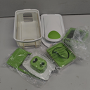 Mueller Pro-Series 10-in-1, 8 Blade Vegetable Chopper, Onion Mincer, Cutter, Dicer, Egg Slicer with Container, French Fry Cutter Potato Slicer, Home Essentials, Salad Chopper White Sand/Green