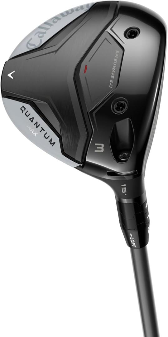 Callaway Golf Quantum Max Fairway Wood, Hand Orientation: Left, Shaft Material: Denali Silver 70 Gram, Flex: Stiff, Configuration: 3 Wood