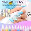 12 Color Nail Art Pen Set, 0.5mm Ultra Fine Nail Polish Pens for Drawing & Painting, Waterproof Quick-Drying Acrylic Nail Liner Dotters, DIY Manicure Design Art Kit with Professional Nail Tools