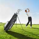 1GoTo-G 9 Pieces Golf Clubs Set for Men & Women - Complete Golf Clubs Full Set Includes Stand Bag with Rain Hood, 1# Drive, 5# Hybrid, 5# 7# 9# PW# Irons and Putter, Gray - Men’s, Right