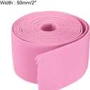 MECCANIXITY Twill Wide Elastic Band Double-Side 2 inch Flat 4 Yard Woven Elastic Band Knit Elastic Spool Heavy Stretch Strap Pink for Sewing, Waistband