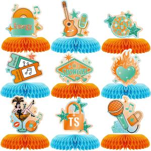 9Pcs Showgirl Theme Honeycomb Centerpieces Decor, The Life of Birthday Girl Tables Party Decorations In My Showgirl Era Bday Honeycomb Centerpiece for Showgirls Disco Birthday Baby Shower Bachelorette
