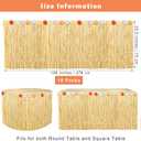 Fovths 16 Pack Luau Grass Table Skirt Natural 9 Feet x 29.5 Inch Hawaiian Table Skirt for Tropical Hawaiian Party Decorations Luau Party Costume Party, Straw Yellow