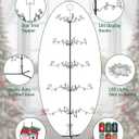 Riciakik 75 Metal Christmas Tree, Christmas Ornament Display Stand Tree with Hooks, Freestanding Wrought Iron Christmas Tree with 100 LED Lights, 54 Balls, 2 Mini Stockings & 6 Xmas Cards