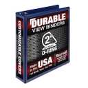 Samsill Durable 2 inch 3 Ring Binder, D Ring Binder, 100% Recycled Chipboard, Blue, 2 Pack