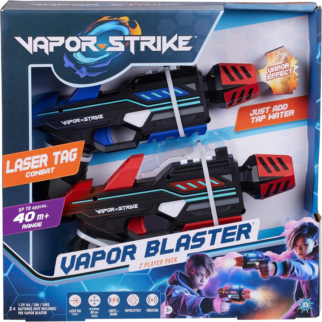 Vapor Blasters 2 Player Pack, Lights, Sounds & Vapor Effects, Laser Tag Style Battle (Set of 2 Blasters) Vapor Blasters 2 Player Pack, Lights, Sounds & Vapor Effects, Laser Tag Style Battle (Set of 2 Blasters)