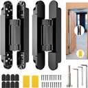 9.7" Hidden Door Hinge/Concealed Hinges,Invisible Hinges,Invisible Door Silent 180 Degree Swing Hinge 3-Way Adjustable Butt 9.7 x 3.3 x 1inch (Black, 9.7 inches)