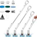 Electric Spin Scrubber,2026 New Cordless Cleaning Brush,Shower Cleaning Brush with 7 Replaceable Brush Heads, Power Scrubber 3 Adjustable Speeds,Detachable Long Handle & IPX7 Waterproof