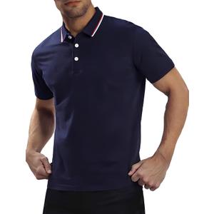 MagnaMan Slim Fit Short Sleeve Polo Shirts for Men - Cotton, Business Casual Stretch Shirt, Breathable Golf & Office Wear (S)