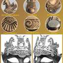Ubauta Roman Gladiator Masquerade Mask: Half-Face for Adults - Perfect for Halloween Costumes Mardi Gras Carnival Parties