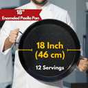 Paelluxe Paella Pan Enamelled, No-Rust Steel Skillet Perfect for Propane & Gas Burners Indoor & Outdoor Cooking Cacerola Paellera Sarten 18 Inch, for 12 Servings