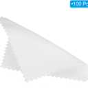 PATIKIL 3.15x3.15" Jewelry Cleaning Cloth, 100Pcs Individually Wrapped Double-Sided Microfiber Polishing Cloth for Silver Gold Brass Platinum Jewelry, White