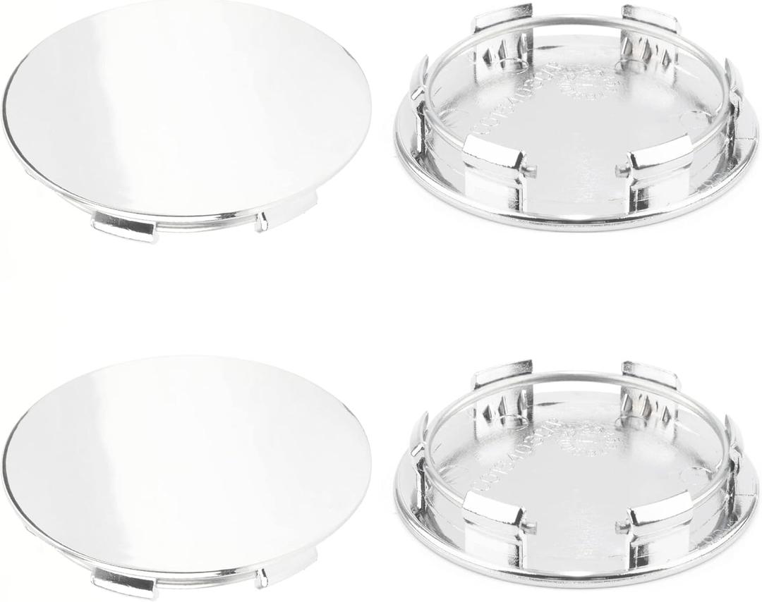 4Pcs 65MM/2.56Inch Center Caps for Wheel Rim Hub Cap, (Chrome Silver Out 65mm/2.56in, Inner 57mm/2.24in)
