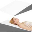 Wedge Pillow, Bed Wedge Pillows for Sleeping, Snoring, Back Support, After Surgery, Foam Triangle Pillow, Removable Washable Cover, 10in/White Grey