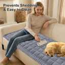 Smiry Non Slip Couch Covers for Dogs, Fuzzy Pet Couch Covers for 2-3 Cushion Sofa Pet Friendly, Soft Sofa Slipcovers Cushion Furniture Protector Washable (Grey, 27.6" x 59")