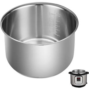 Stainless Steel 3QT Inner Cooking Pot Compatible with Instant Pot, Cooking Pot for Rice, Non-Stick 304 Stainless Steel Inner Bowl, Durable Pots for Multi-Cookers, Easy to Clean and Dishwasher Safe