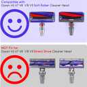 Soft Roller Brush Bar Compatible with Dyson V6 V7 V8 V10 V11 Vacuum Cleaner Soft/Absolute Head High Absorption Vacuum Neat Tools Head Brushbar Replacement for Part No.966488-01