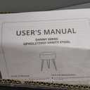 LUE BONA Vanity Stool, White Vanity Stools for Makeup Room, Round Ottoman Foot Stool, Velvet Footrest Vanity Chair for Bathroom Vanity, Bedroom, Living Room, Entryway, Offices (Beige)