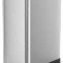Home Zone Living 13 Gallon Slim Kitchen Trash Can with Dual Compartments for Trash and Recycling, Soft Close Lid, Step Pedal, Stainless Steel, Silver
