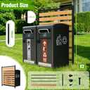 Metal Air Conditioner Fence 2 Panels - 40.27" W x 54.6" H Outdoor Privacy Screen, No Dig Wooden Privacy Screen for AC Unit, Trash Can, Pool Equipment, Yard Garden
