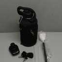 Insulated Water Bottle | Thickened Stainless Steel Vacuum Metal | Portable Sports Half Gallon Large Water Jug for Gym and Hiking with Straw, Carrier Bag, Handle Strap | BPA-Free 64 oz (Advanced Black)