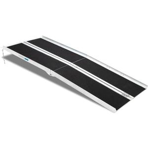 Mefeir 6' Wheelchair Ramp Threshold Portable Ramps 6ft for Home Steps Doorway Stairs Aluminum Handicap Metal House Mobile Porch Temporary Multifold Disable No-Slip Scooter Ramps (6 Foot (Pack of 1))