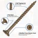 #8 x 2” Deck Screws, 500Pcs Star Drive Wood Screws, Rust Resistant Timber Screws for Timber/Log/Landscaping Wood, T20 Star Bit Included, Brown