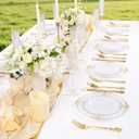 102PCS White and Gold Plastic Plates - Heavy Duty Gold Disposable Plates Include 51PCS 7.5inch Dessert Plates, 51PCS 10.25inch Dinner Plates for Wedding & Parties