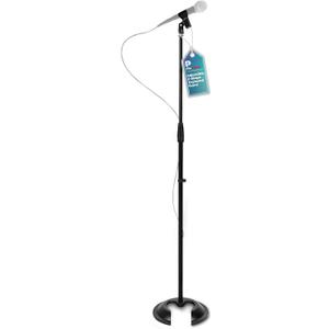 ProMaster Round Base Microphone Stand - Portable, Universal and Adjustable, Performance and Studio-Quality Metal Micr Mount Floor Stand with Compact Round Base - Black
