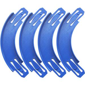 Racetrack Connectors Compatible with Hot Wheels, 90 Degree Banked Turn, 4 Packs, Upgrade Edition (Blue)