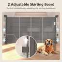 GROWNSY  Retractable Baby Gates with Reinforced Strips, 33*55 One-Side Operation Mesh Baby/Dog/Pet/Cat Gate, Child Safety Retracable Gate with 2 Avoid Skirting Board for Doorways Indoor/Outdoor,Black