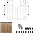 YORZSDI Kitchen Sink Grid 18-7/8" x 16-3/4" - Heavy Duty Kitchen Sink Protector with Built-in Strainer & Rear Drain, Non-Slip Rubber Feet & Scratch Resistant Bottom Guard