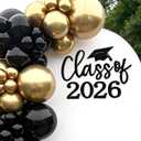 Class of 2026 Sign for Backdrop - Felt Class of 2026 Congrats Grad Decal Sign for Graduation Balloon Arch Backdrop Grad Party Decorations Photo Props (Black)