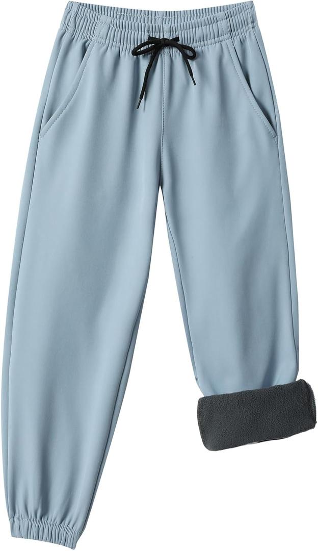 Toddler Fleece Lined Warm Joggers for Baby Boys Girls Thermal Winter Sweatpants Kids Hiking Pants (5T, Bluegray)