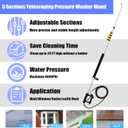 24FT Aluminum Telescoping Pressure Washer Wand with Power Washer Extension Wand, Gutter Cleaner Attachment, Brush Head, 7 Spray Nozzle Tips, 3 Hose Inlet Adapters and Support Harness1