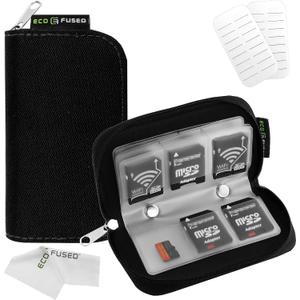 Eco-Fused Memory Card Case - Fits up to 22x SD, SDHC, Micro SD, Mini SD and 4X CF - Holder with 22 Slots
