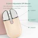 2.4G Wireless Rechargeable Mouse with USB Receiver,One Click Return to Desk,Mute Button,Power Saving, 2400DPI Optical Cute Girls Mouse for Laptop,Notebook,PC,Tablet (Cream-Colored)