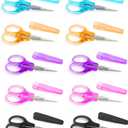 10 Pcs Small Scissors All Purpose, Stainless Steel Sharp Mini Detail Craft Scissors with Protective Cover for Embroidery, Paper Cutting, Sewing, Knitting, Crafting, 3.5"