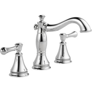 Delta Cassidy Chrome Bathroom Faucet 3 Hole, 8 Inch Widespread Bathroom Sink Faucet for Vanity, Metal Push-Pop Drain Assembly, Chrome 3597LF-MPU