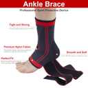 Ankle Support Set of 2 Compression Brace Support Adjustable Sleeve for Injury Recovery, Joint Pain, Arch Brace Support & Foot Stabilizer, Ankle Wrap Protect Against Ankle Sprains or Swelling (Medium, Red)