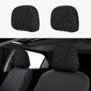 2Pcs Funny Car Seat Headrest Cover Black Leopard Cheetah Print Protector | Washable Elastic Head Rest Cover,Scratch Dust Resistant,Universal Fit Car Interior Accessories,Suvs Truck Van Vehicles Auto
